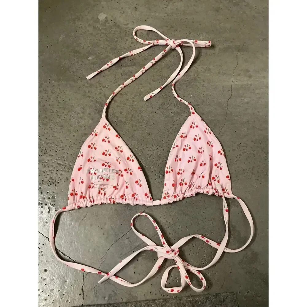 Frankie’s Bikinis Tia Baby Berry Bikini Top | Pink in XS